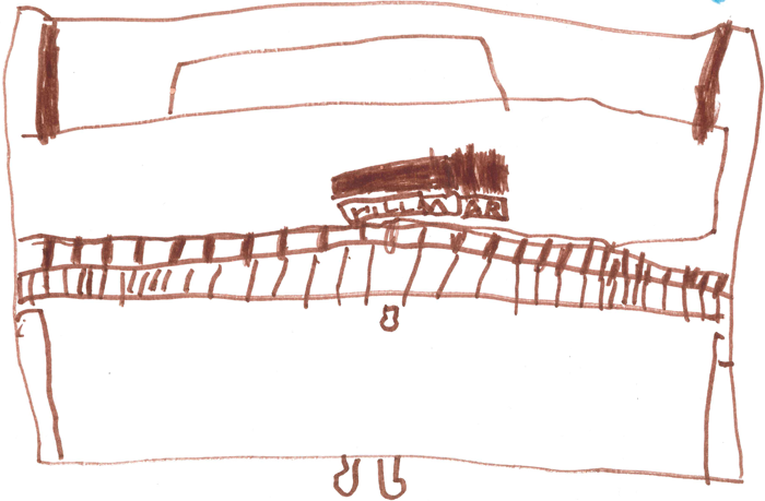 Child's drawing of a piano